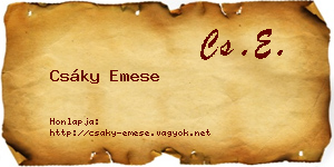 Csáky Emese névjegykártya